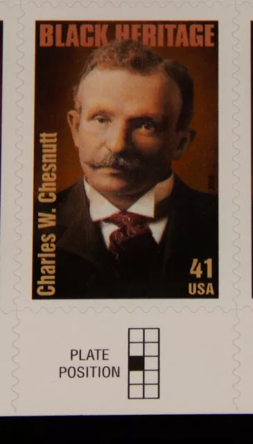 Timbre Vintage, FEUILLE DES ÉTATS-UNIS, 2007, CHARLES W CHESNUTT, Auteur Américain 2