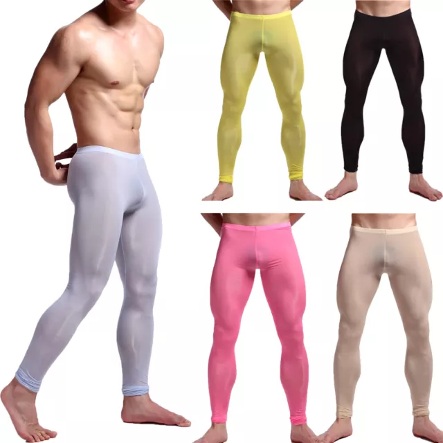 MEN'S SHEER SEE-THROUGH Loose Yoga Pants Sports Home Trousers Lounge  Pantalons $12.21 - PicClick