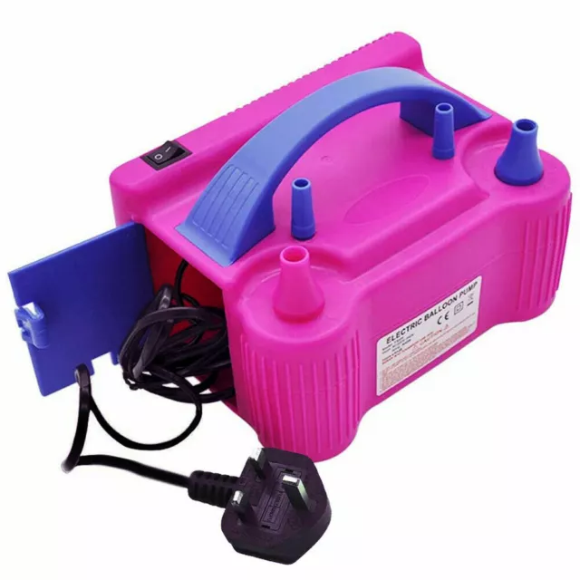 Portable 600W Dual Nozzle Electric Air Pump Party Balloon Toy Inflator Blower UK