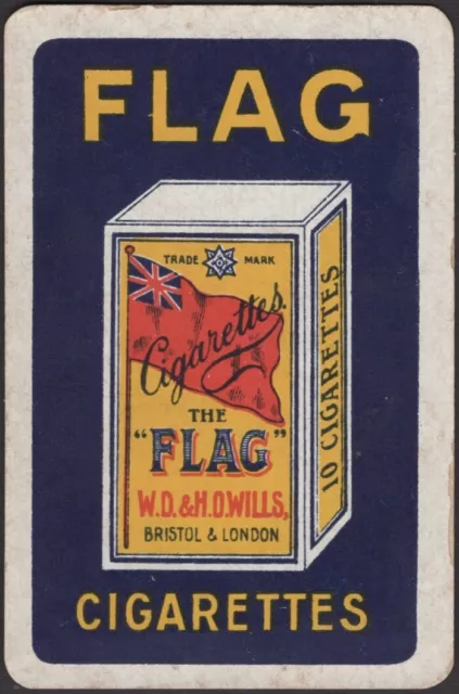 Playing Cards Single Card Old Vintage * THE FLAG CIGARETTES  Advertising Tobacco
