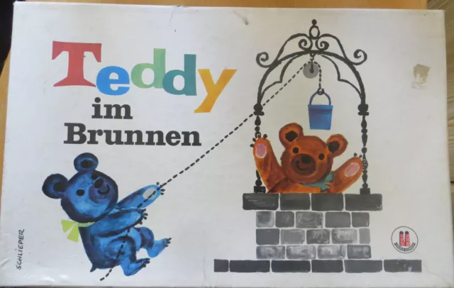 altes Brettspiel_TEDDY im Brunnen_Spiele Schmidt Nr.84_SCHLIEPER_Legespiel_rar