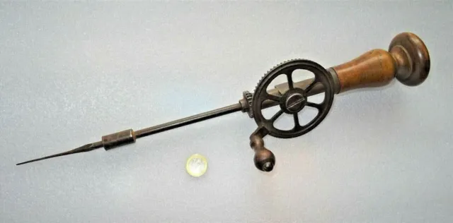 grande drille mécanique 19ème - outil ancien