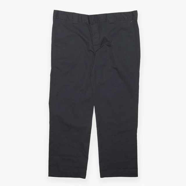 DICKIES pantaloni neri sottili tessuti dritti da uomo W40 L29