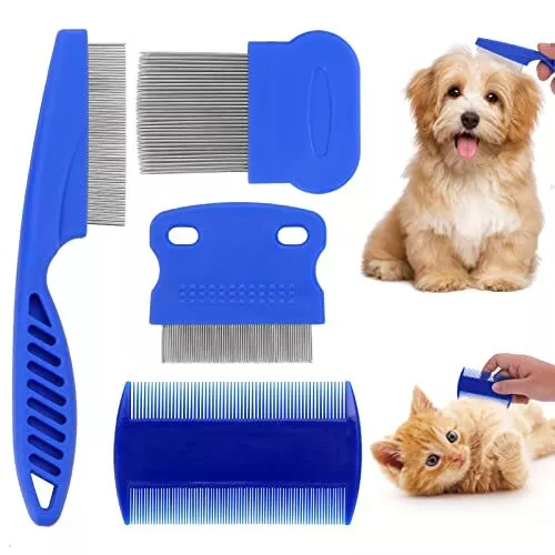 Dog Flea Lice Comb,Dog Cat Grooming Comb Pet Tear Stain Remover Combs Fine Tooth