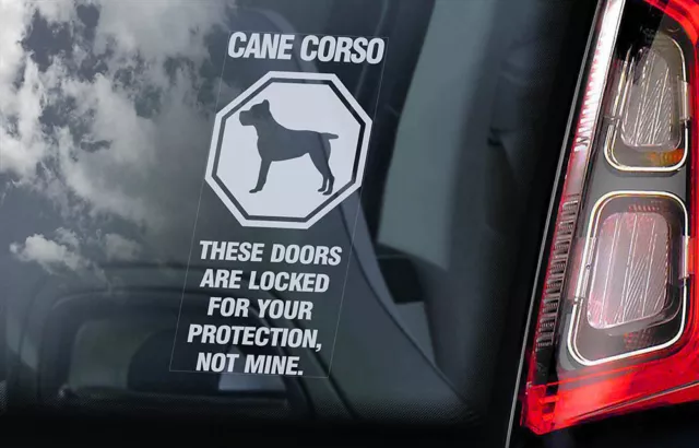 CANE CORSO Car Sticker,  Dog Sign Window Bumper Decal Gift Italian Mastiff - V07