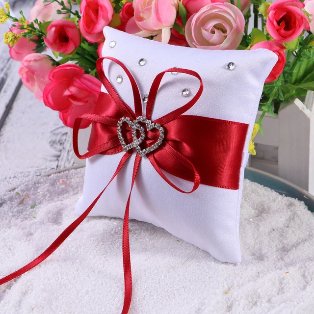 fleur fille panier anneau porteur oreiller décor oreiller strass 3