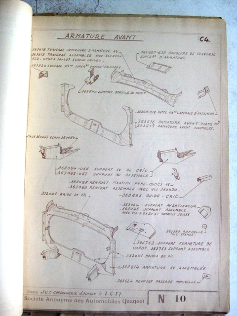 Brochure Atelier Peugeot - Méthodes De Réparation Carrosserie Peugeot 104, Document Vintage