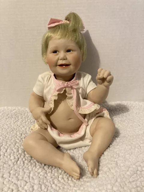 The Ashton Drake Galleries Cute as a Button. 1993 30 Years Old Porcelain Doll!