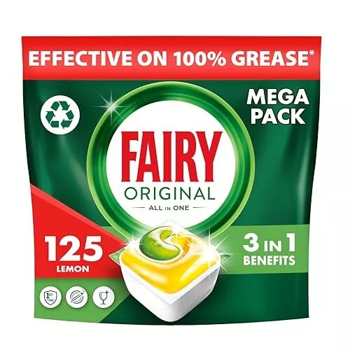 Fairy Platinum Plus Tablettes Lave-vaisselle All In One, Original, 58  Capsules, Efficaces Même Sur La Graisse Incrustée