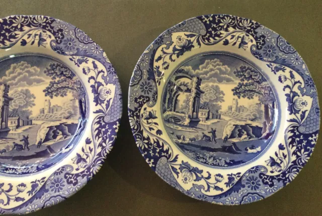 Lovely Pair Spode “Blue Italian” Rim Soup Bowls. Made In England.Blue & White💙 3