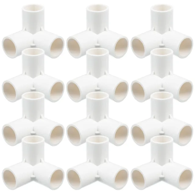 8 Pcs White Pvc Tee Elbow Fittings 1/ 2 Inch Water Tube Accessories