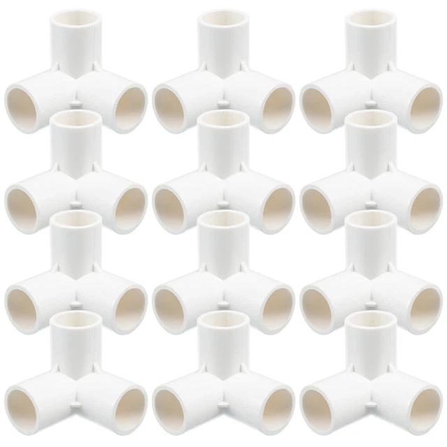 8 Pcs White Pvc Tee Elbow Fittings 1/ 2 Inch Water Tube Accessories