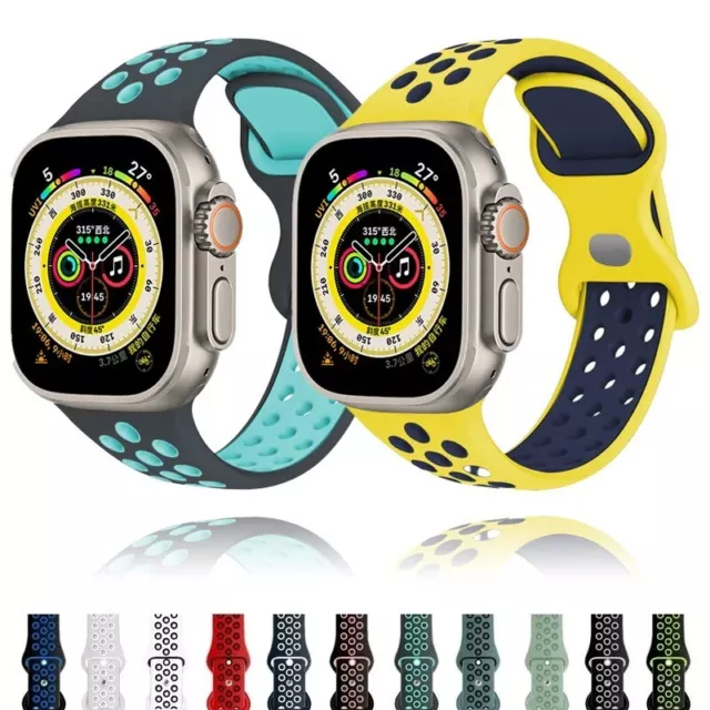 Bracelet en silicone respirant pour Apple Watch, iWatch Series 6, 5, 4, 3, SE...