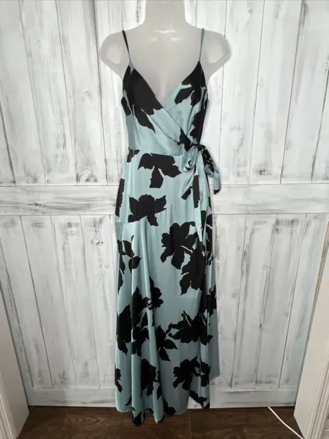 ANTHROPOLOGIE X HUTCH Alden Sleeveless Wrap Maxi Blue Floral Dress ...