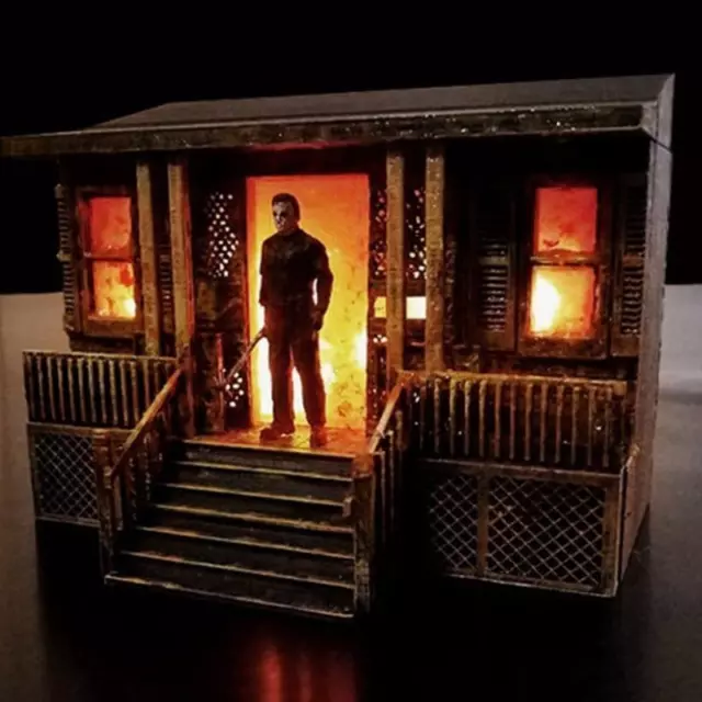 Michael Myers Statue with Light Up Halloween Horror Movie Figure Decorations LED