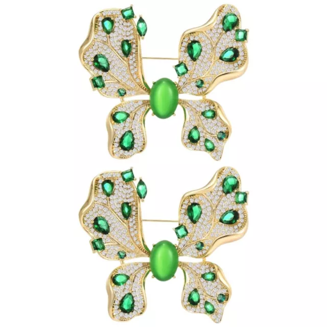2 piezas broche verde mariposa broche para mujer decoración de gorra