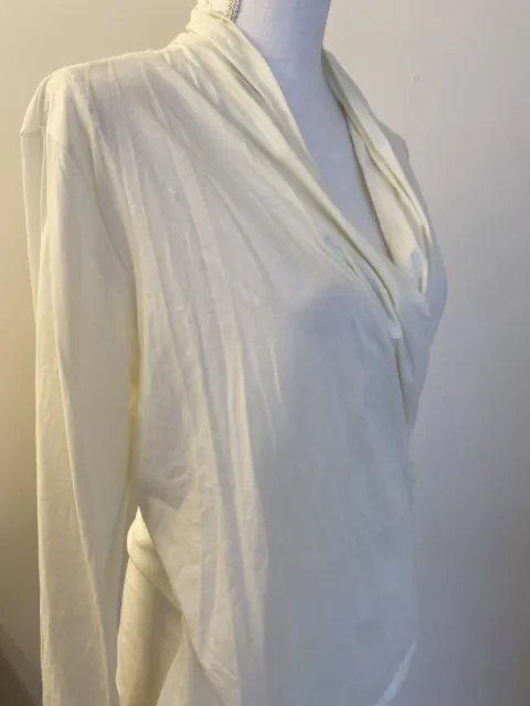 Lauren Ralph Lauren Mascarpone ivory faux wrap top XL