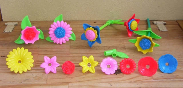 Lot de 31 pièces de fleurs en plastique pour le jeu Jardin de fleurs