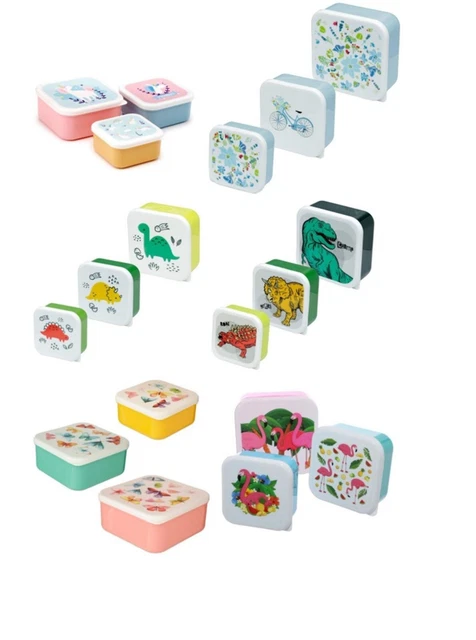 Puckator Dinosaurier Vesperdosen 3er Set – BPA-freie Lunchboxen Für Kinder Mit Coolen Dino-Designs