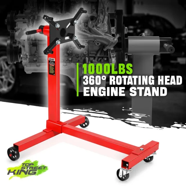 360 Degree Adjuste Mounting Head Durable Stable Steel Engine Stand 1000 LBs Red