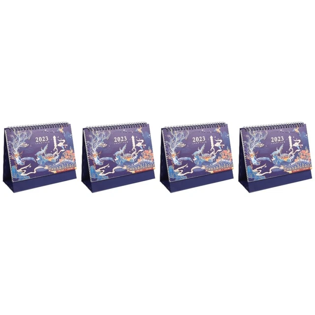 4 Pieces Calendario Tavolo 2023 Carta Ufficio Desktop Cinese