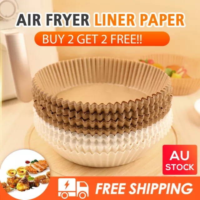 Round Air Fryer Disposable Paper Liner Non-Stick Pan Parchment Baking Paper NEW