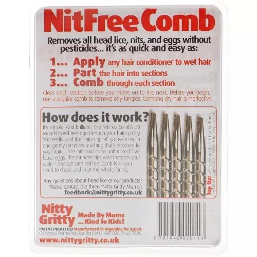Nitty Gritty Head Lice Metal Comb for Removal of Lice and Egg 3