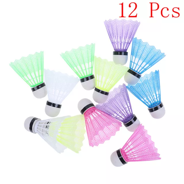 12 Stück bunte Kunststoff Badminton Ball Federbälle Sport Training Sport G ~RS$g