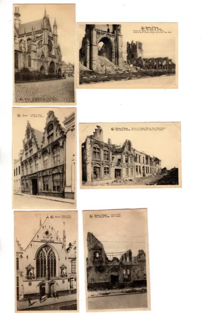 20 Ypres, Belgium WWI Before/after Bombardment Postcards.  RARE COLLECTION 3
