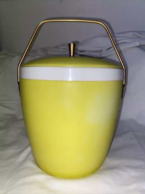 Vintage Retro Ice Bucket Nylex Made In Australia. Mid Century Modern. Yellow 3