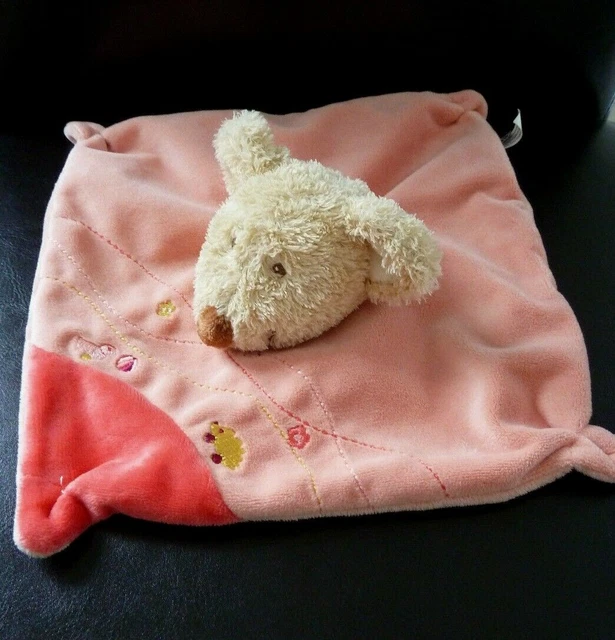 *. Doudou Plat Carre Tex Baby Carrefour Souris Rose Orange Herisson Excell. Etat