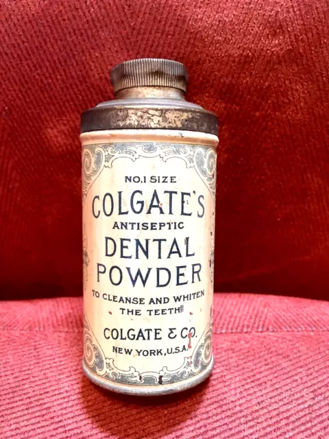 Antique Dental Tooth Powder Tin: Colgate Early Version w/contents.