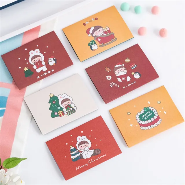 30 cartes pliables Merry Christmas avec enveloppe et autocollant flanelle