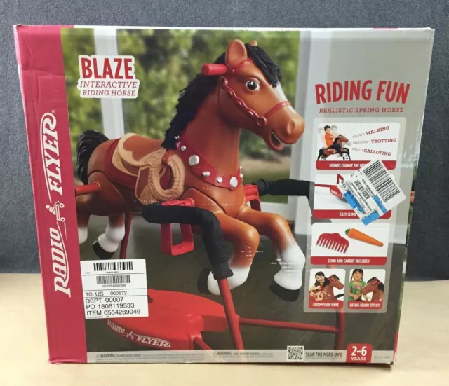 New In Box Radio Flyer 381 "Blaze" Interactive Riding Spring Horse Sale