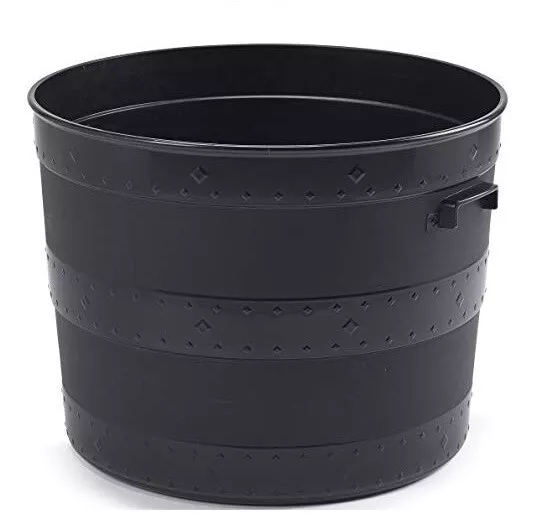 Black Plastic Planter Plant Pot Tub Garden Patio Out Or Indoor Blacksmith Barrel