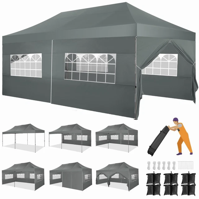 Pavillon 3x3/3x6m Wasserdicht Faltpavillon Pop Up Partyzelt Gartenzelt UV Schutz