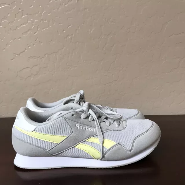 Reebok Womens Royal Classic Jogger Shoes Gray Yellow 212001 Low Top Lace Up 8 M
