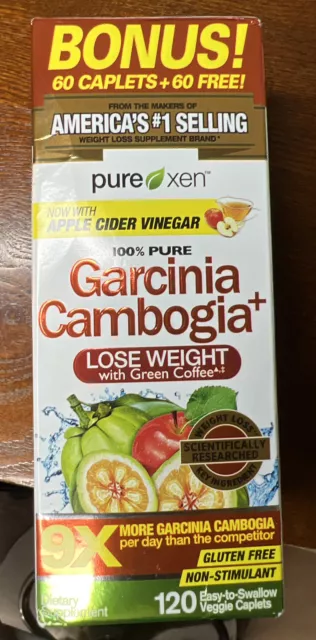 Pure Oxen 100% Pure Garcinia Cambogia Lose weight 120 Veggie Caplets EXP:8/2024