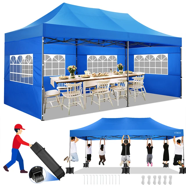 Faltpavillon 3x3m-3x9m Wasserdicht Partyzelt Gartenzelt Pavillon Pop-up Festzelt