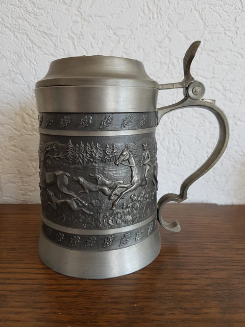 Zinnkrug - Bierkrug mit Deckel - 95 % Zinn - Etain Pewter
