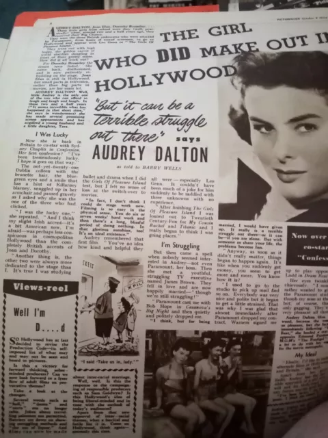 B4g Ephemera 1954 film article Audrey dalton