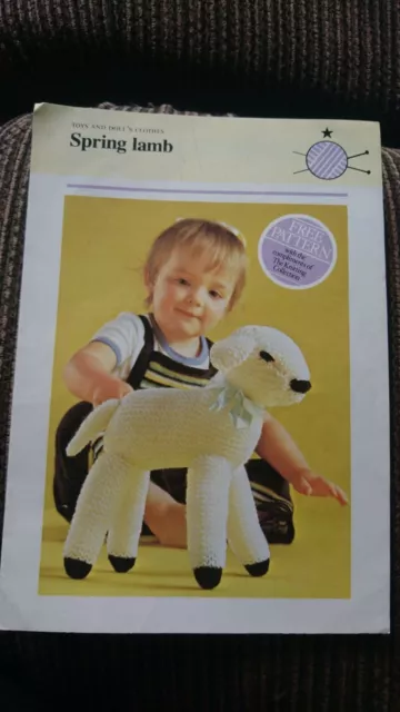 Spring Lamb Cuddly Toy Plush Teddy Knitting Pattern Sheep