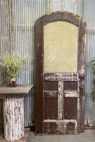 Vintage Arched Top Door, Single Entrance Door (35.5x86.5), Architectural Salvage