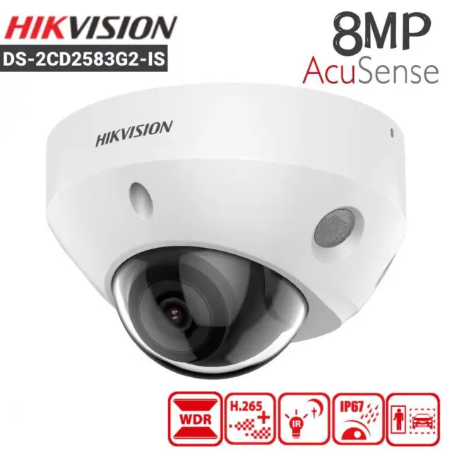 Hikvision DS-2CD2583G2-IS 8MP Dome IP Camera Mic AcuSense Audio Alarm POE 2.8mm