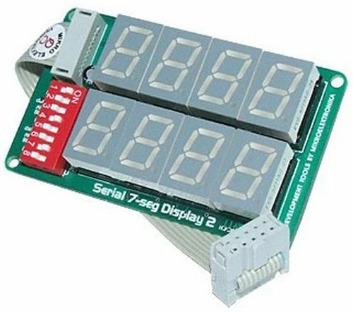 Serial Led Display SERIAL 7-SEGMENT DISPLAY 2 Board, LED, 2x4 Digits, SPI, IDC10 EUR 5,76 ...