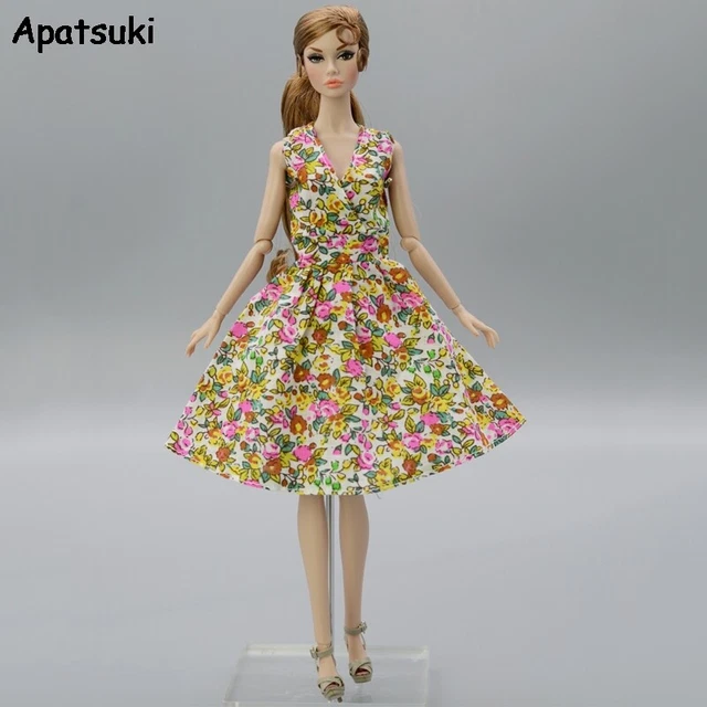 Abito estivo a fiore 1/6 per bambola 11,5" abiti abito da festa abiti alla moda