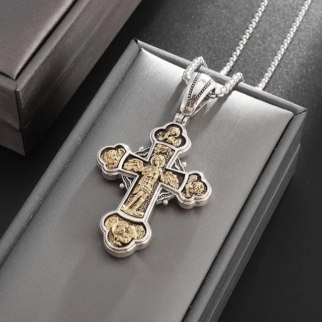 Pendentif Croix De Jérusalem En Acier Inoxydable Pour Homme Ou Femme - Neuf Avec étiquettes KHWPS
