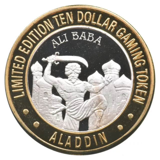 Aladdin $10 Gaming Casino Token .999 SILVER Strike *767