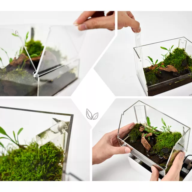 Aquarium Portable Desktop Rectangle Mini Fish Tank Natural Light 6500K Low Noise