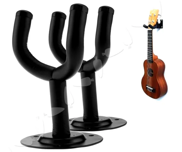 2x Schwarz Gitarren-Wandhalterung Gitarrenhalter für E-Gitarre Gitarrenhalterung